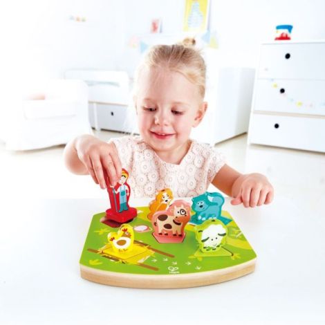 Puzzle din lemn cu sunete - Ferma