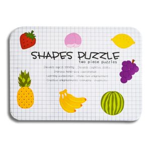 Puzzle din lemn din doua piese in cutie metalica