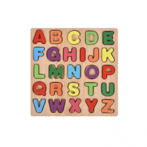 Puzzle incastru 3D litere mari, din lemn, 20x20 cm