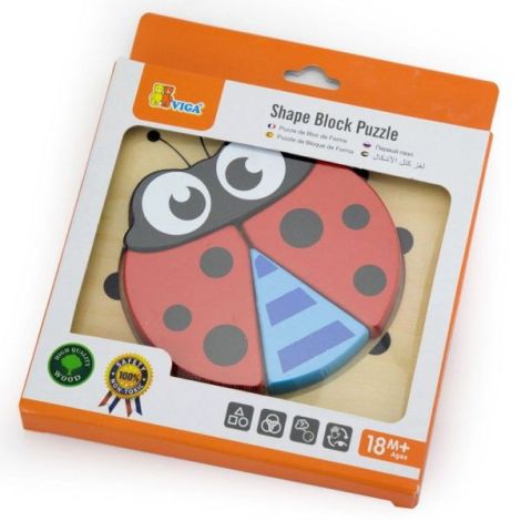 Puzzle incastru din lemn Buburuza