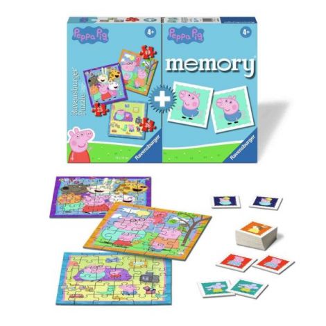 Puzzle + Joc Memory Peppa Pig, 25 36 49 Piese