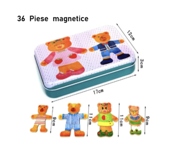 Puzzle Magnetic cu 36 de Ursuleti ,   Invatarea Emotiilor prin Joaca