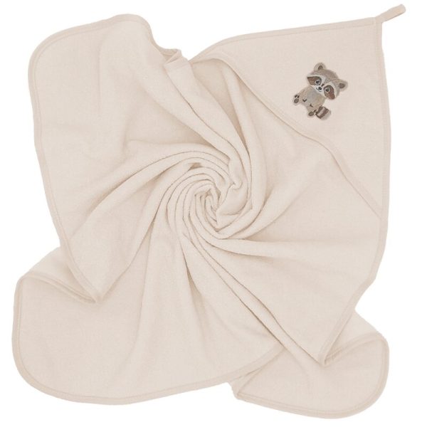 Prosop cu gluga, Qmini, Din bumbac, 80x80 cm, Ecru