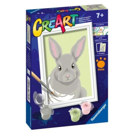 Ravensburger - CreArt pictura pe numere pentru copii iepuras gri