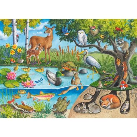 Ravensburger - Puzzle animale deasupra si sub apa 60 piese