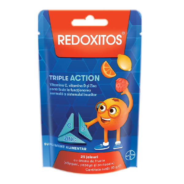 redoxitos-triple-action.png Jeleuri cu vitamina C, Redoxitos Triple Action, 25 bucati, Bayer