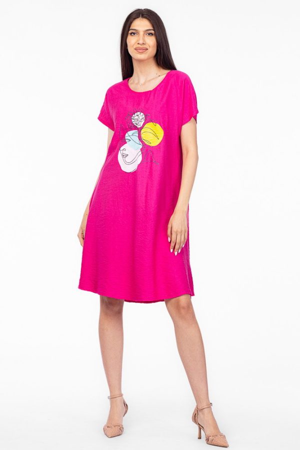 rochie-a-line-din-crep-de-vascoza-rosie-cu-imprimeu-maci-stilizati-copie-796418.jpg Rochie A line fucsia din in mercerizat si vascoza, cu imprimeu grafic chip