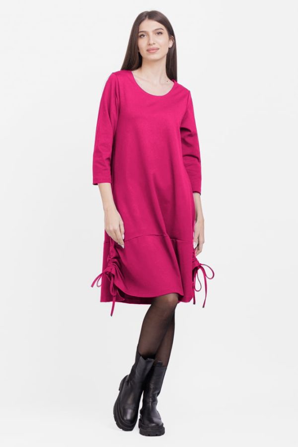 rochie-a-line-din-tricot-cu-sireturi-laterale-verde-olive-copie-417291.jpg Rochie A line , din tricot, cu sireturi laterale, fucsia