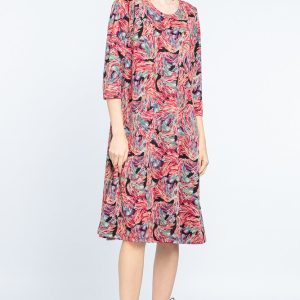 rochie-a-line-midi-imprimeu-vegetal-predominant-mov-copie-661803.jpg Rochie A line midi, imprimeu vegetal predominant rosu