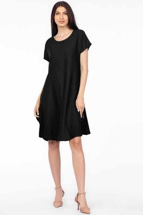 rochie-a-line-neagra-din-in-mercerizat-si-vascoza-usor-creponat-282800.jpeg Rochie A line neagra din in mercerizat si vascoza usor creponat