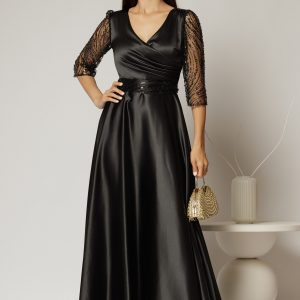rochie-adria-lunga-neagra-cu-cordon-in-talie-1472998-1157185-4.jpeg Rochie Adria lunga neagra cu cordon in talie