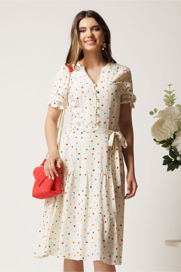 rochie-alba-cu-buline-colorate-in-clos-cu-cordon-in-talie-1383166-1113880-4.jpeg Rochie alba cu buline colorate in clos cu cordon in talie