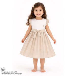 Rochie copii Chicco, Bej cu model, 01245-70MC