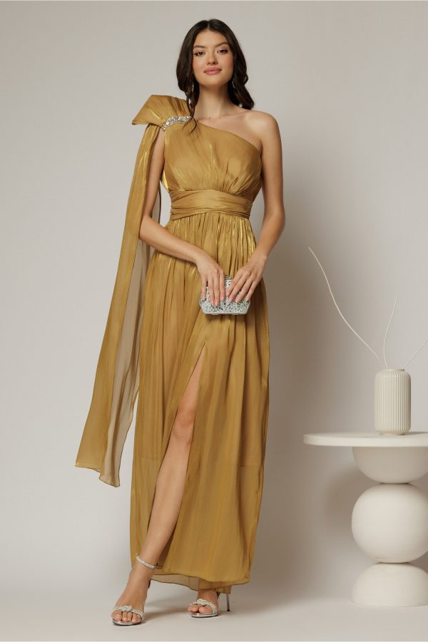 rochie-de-seara-galben-mustar-din-voal-peliculizat-cu-accesoriu-pe-umar-1479823-1158004-4.jpeg Rochie de seara galben mustar din voal peliculizat cu accesoriu pe umar