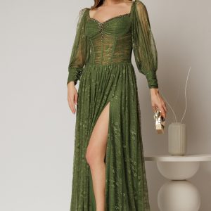 rochie-de-seara-kaki-din-dantela-cu-decolteu-tip-corset-1460485-1150303-4.jpeg Rochie de seara kaki din dantela cu decolteu tip corset