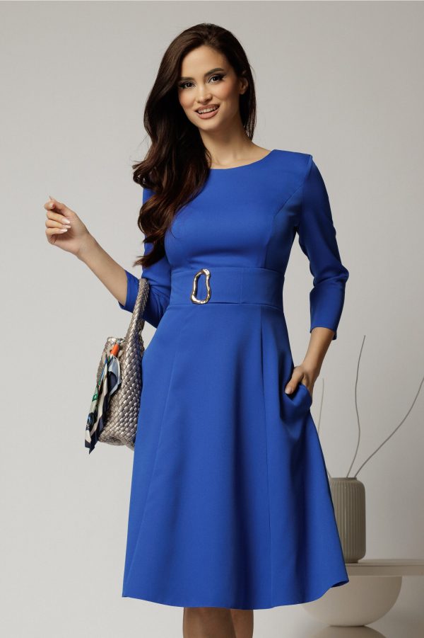 rochie-dy-fashion-albastra-clos-cu-detaliu-pe-talie-1451305-1145419-4.jpeg Rochie DY Fashion albastra clos cu detaliu pe talie