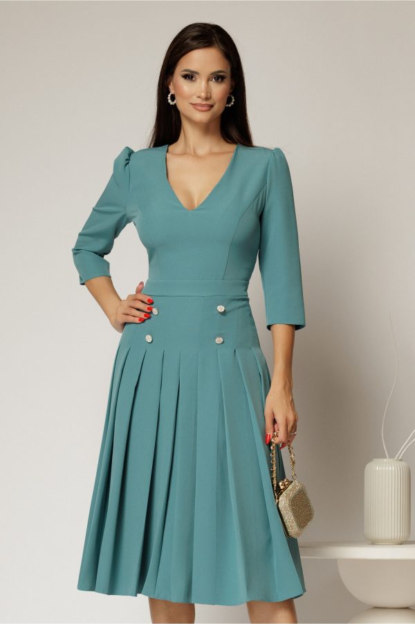rochie-dy-fashion-albastra-cu-decolteu-adanc-si-fusta-plisata-1487743-1161166-4.jpeg Rochie DY Fashion albastra cu decolteu adanc si fusta plisata