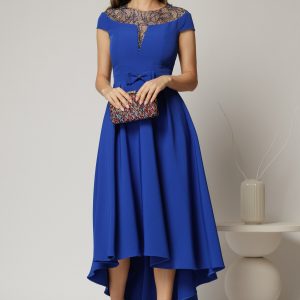 rochie-dy-fashion-asimetrica-albastra-cu-funda-in-talie-si-aplicatii-la-decolteu-1458457-1148542-4.jpeg Rochie DY Fashion asimetrica albastra cu funda in talie si aplicatii la decolteu