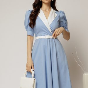 rochie-dy-fashion-din-poplin-bleu-cu-guler-in-contrast-si-curea-in-talie-1455793-1147696-4.jpeg Rochie DY Fashion din poplin bleu cu guler in contrast si curea in talie