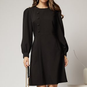 rochie-dy-fashion-scurta-neagra-cu-nasturi-pe-bust-si-fusta-tip-a-1440010-1141675-4.jpeg Rochie DY Fashion scurta neagra cu nasturi pe bust si fusta tip A