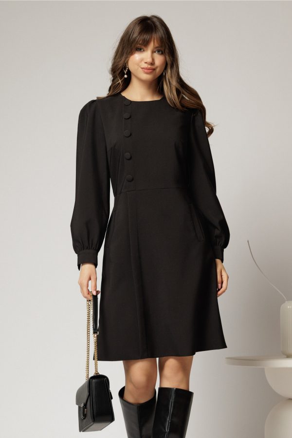 rochie-dy-fashion-scurta-neagra-cu-nasturi-pe-bust-si-fusta-tip-a-1440010-1141675-4.jpeg Rochie DY Fashion scurta neagra cu nasturi pe bust si fusta tip A
