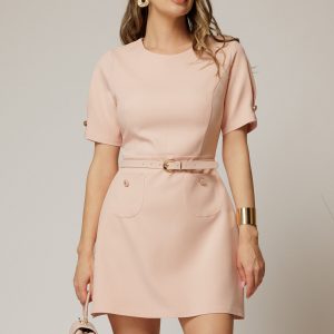 rochie-dy-fashion-scurta-roz-cu-buzunare-pe-fusta-si-maneci-scurte-1457008-1148998-4.jpeg Rochie DY Fashion scurta roz cu buzunare pe fusta si maneci scurte
