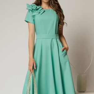 rochie-dy-fashion-verde-clos-cu-trandafir-la-umar-si-cordon-detasabil-1468582-1154668-4.jpeg Rochie DY Fashion verde clos cu trandafir la umar si cordon detasabil