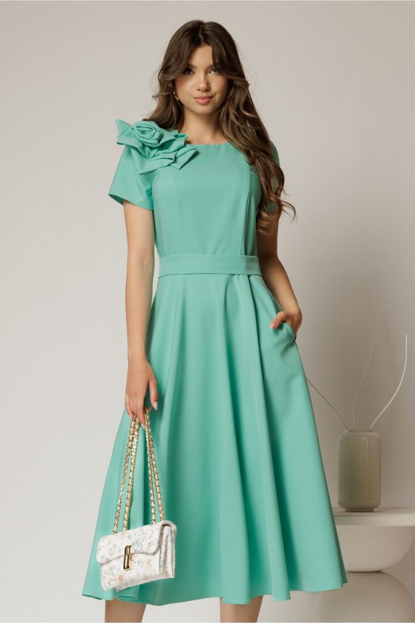 rochie-dy-fashion-verde-clos-cu-trandafir-la-umar-si-cordon-detasabil-1468582-1154668-4.jpeg Rochie DY Fashion verde clos cu trandafir la umar si cordon detasabil