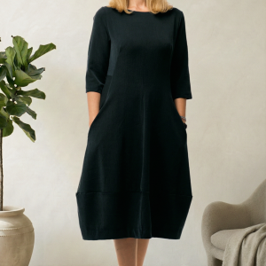 Rochie lalea cambrata neagra, cu fermoar pe spate