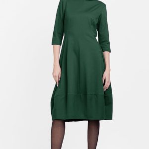 Rochie lalea din jerseu de bumbac, verde inchis