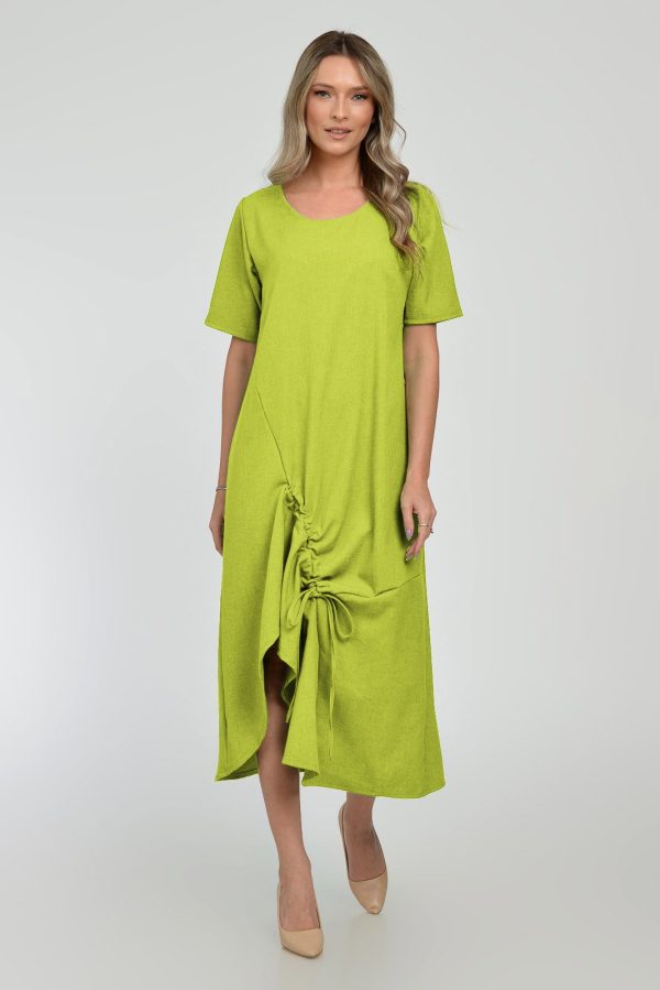 rochie-lunga-a-line-din-in-mercerizat-cu-siret-la-poale-verde-copie-190578.jpg Rochie lunga A-line din in mercerizat cu siret la poale, verde lime