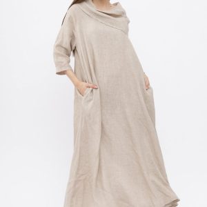 rochie-maxi-a-line-din-in-cu-guler-amplu-bleumarin-copie-830557.jpg Rochie maxi, A-line, din in, cu guler amplu, bej