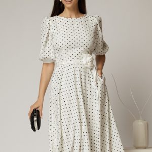 rochie-midi-alba-cu-buline-si-cordon-detasabil-in-talie-1463608-1152367-4.jpeg Rochie midi alba cu buline si cordon detasabil in talie