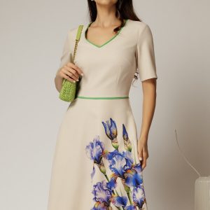 rochie-midi-bej-clos-cu-imprimeu-indiggo-si-decolteu-in-v-1483429-1159513-4.jpeg Rochie midi bej clos cu imprimeu indiggo si decolteu in V