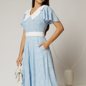 rochie-midi-bleu-cu-floricele-brodate-si-guler-alb-1479013-1157740-4.jpeg Rochie midi bleu cu floricele brodate si guler alb