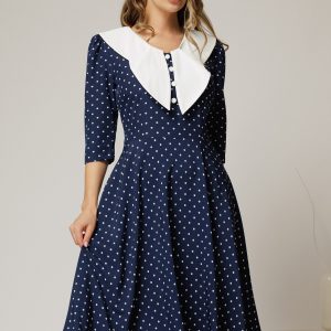 rochie-midi-bleumarin-cu-buline-si-guler-amplu-croi-clos-1457266-1149124-4.jpeg Rochie midi bleumarin cu buline si guler amplu croi clos