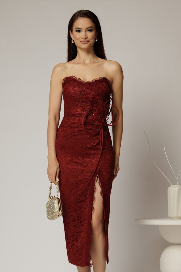 rochie-midi-bordo-din-dantela-cu-crepeu-si-detaliu-amplu-in-talie-1462525-1151851-4.jpeg Rochie midi bordo din dantela cu crepeu si detaliu amplu in talie