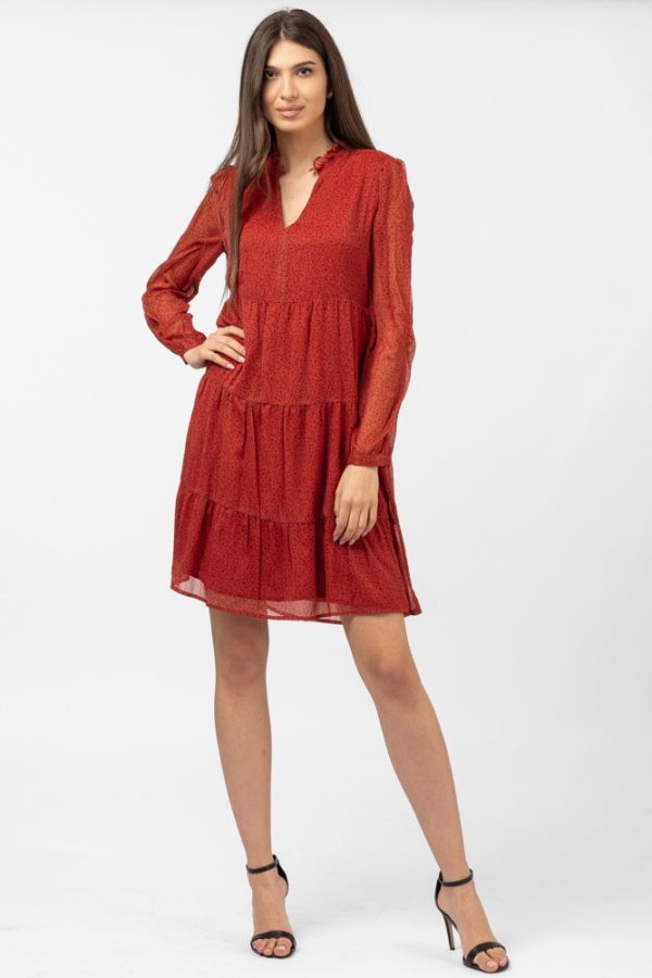 rochie-midi-cu-volane-rosu-caramiziu-si-imprimeu-floricele-406515.jpg Rochie midi cu volane rosu-caramiziu si imprimeu floricele