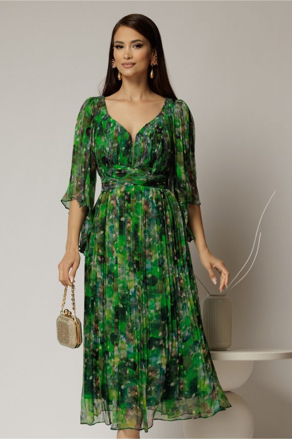 rochie-midi-de-ocazie-cu-imprimeuri-verzi-din-matase-naturala-1470010-1153768-4.jpeg Rochie midi de ocazie cu imprimeuri verzi din matase naturala