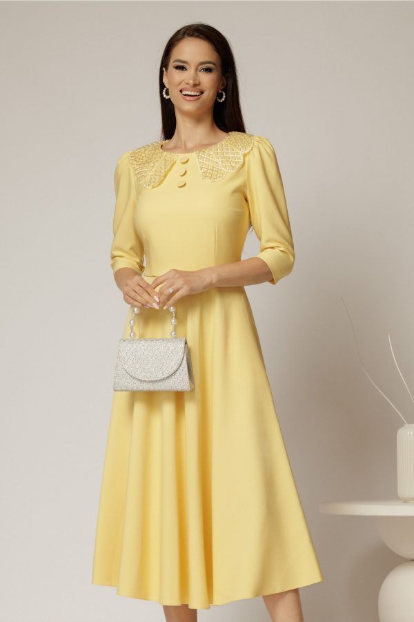 rochie-midi-galbena-de-ocazie-cu-nasturi-pe-bust-si-guler-cu-broderie-si-margele-1464016-1152004-4.jpeg Rochie midi galbena de ocazie cu nasturi pe bust si guler cu broderie si margele