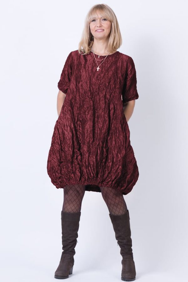 rochie-midi-gogosar-din-tafta-cu-memorie-gri-inchis-metalizat-copie-740909.jpg Rochie midi gogosar din tafta cu memorie, bordo metalizat