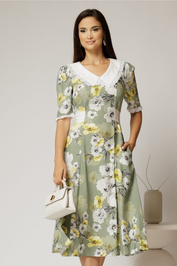 rochie-midi-kaki-din-vascoza-cu-imprimeu-floral-si-guler-alb-brodat-1479502-1158640-4.jpeg Rochie midi kaki din vascoza cu imprimeu floral si guler alb brodat