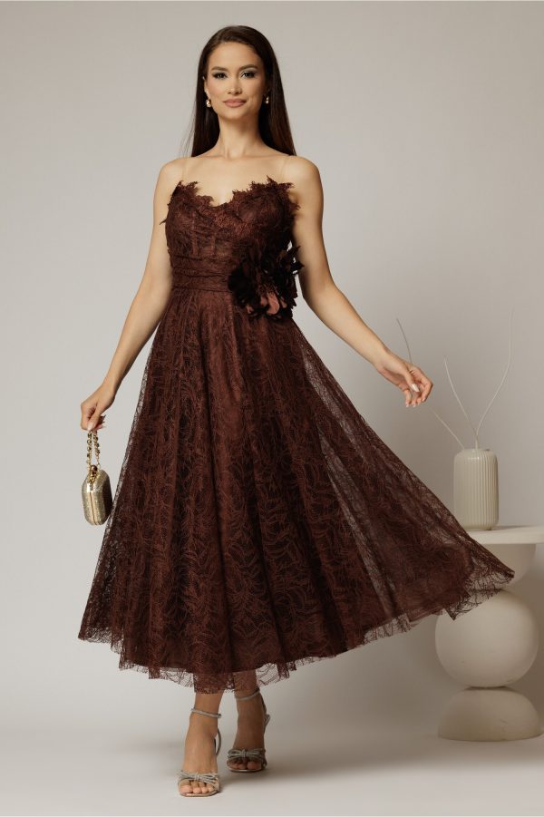rochie-midi-maro-de-ocazie-din-dantela-cu-brose-detasabile-in-talie-1463110-1151830-4.jpeg Rochie midi maro de ocazie din dantela cu brose detasabile in talie