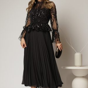 rochie-midi-neagra-de-seara-din-voal-plisat-cu-perle-si-paiete-1467898-1153000-4.jpeg Rochie midi neagra de seara din voal plisat cu perle si paiete