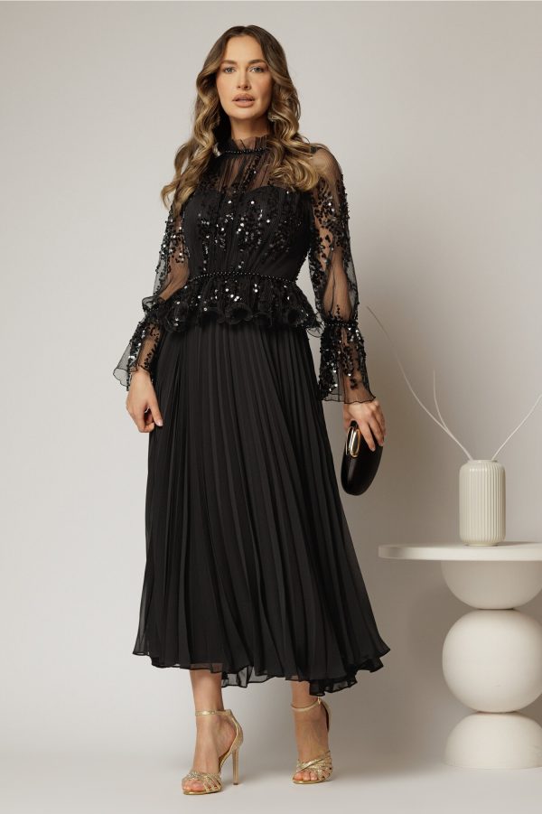 rochie-midi-neagra-de-seara-din-voal-plisat-cu-perle-si-paiete-1467898-1153000-4.jpeg Rochie midi neagra de seara din voal plisat cu perle si paiete
