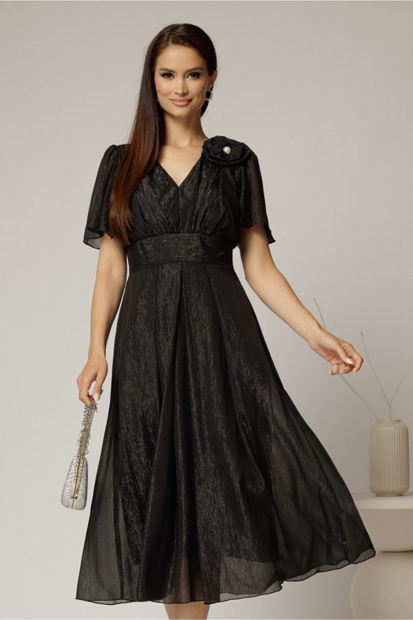 rochie-midi-neagra-din-voal-cu-fir-lurex-si-floare-la-umar-1466332-1151950-4.jpeg Rochie midi neagra din voal cu fir lurex si floare la umar