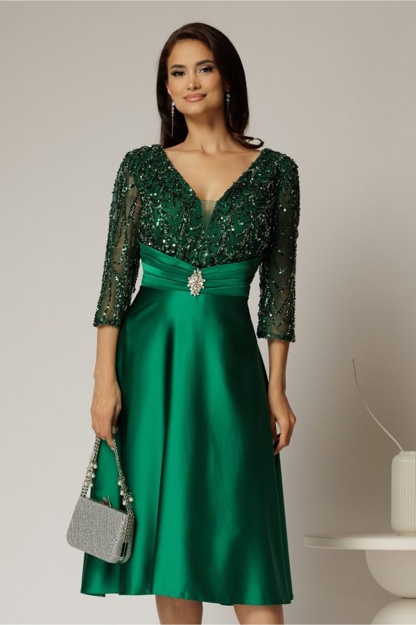 rochie-midi-verde-de-ocazie-din-tafta-si-bustul-cu-paiete-si-dantela-1477213-1159081-4.jpeg Rochie midi verde de ocazie din tafta si bustul cu paiete si dantela