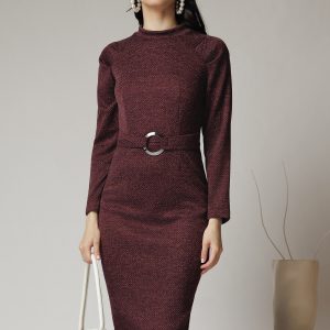 rochie-moze-office-din-jerse-burgundy-cu-catarama-in-talie-1355816-1096574-4.jpeg Rochie Moze office din jerse burgundy cu catarama in talie