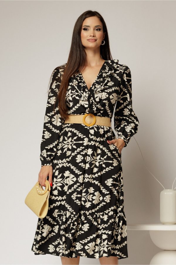 rochie-neagra-din-stofa-cu-imprimeu-floral-ivoar-si-curea-in-talie-1485682-1161457-4.jpeg Rochie neagra din stofa cu imprimeu floral ivoar si curea in talie