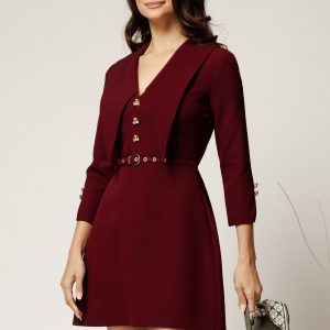rochie-scurta-bordo-din-stofa-cu-guler-maxi-ascutit-si-curea-in-talie-1413661-1129822-4.jpeg Rochie scurta bordo din stofa cu guler maxi ascutit si curea in talie